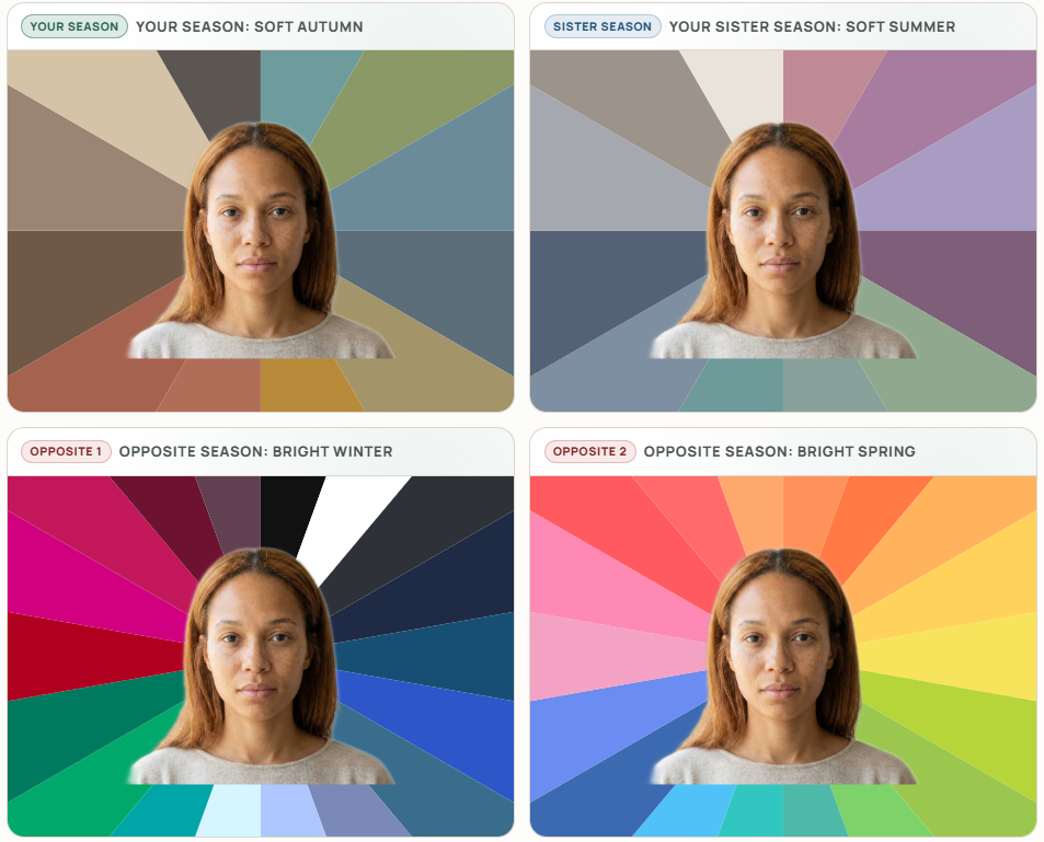 Color comparison showing flattering vs washing-out shades