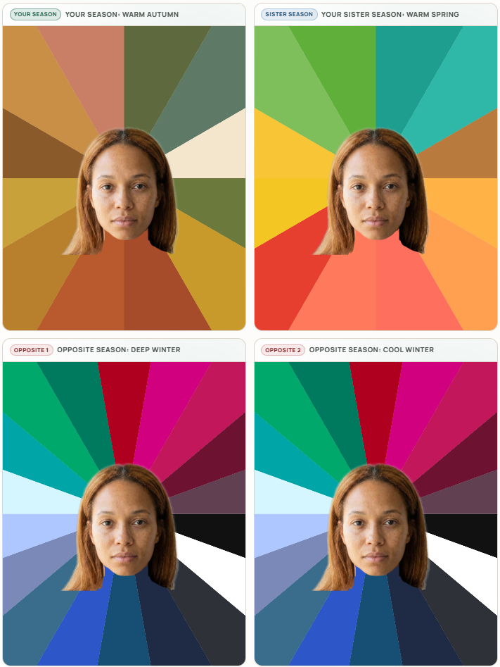 Color comparison showing flattering vs washing-out shades