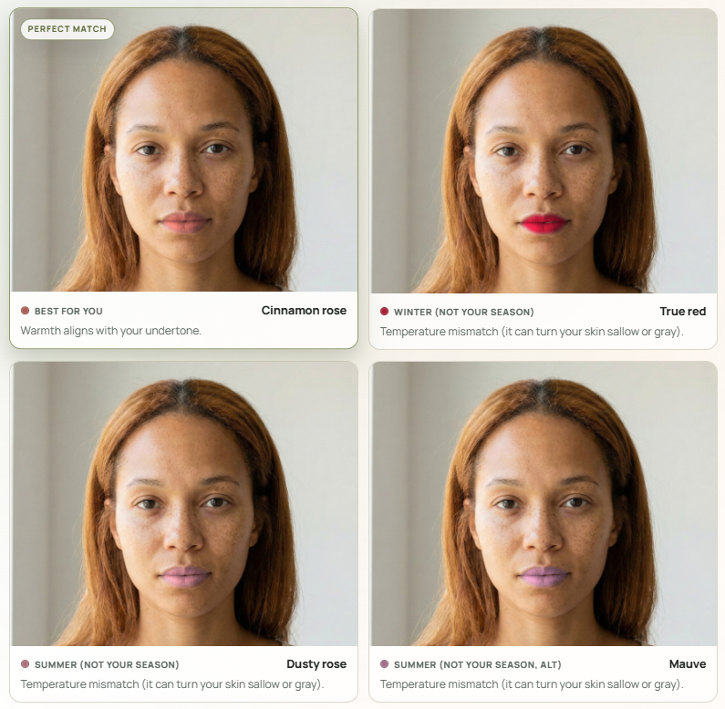 Makeup shade guidance tailored to skin tone